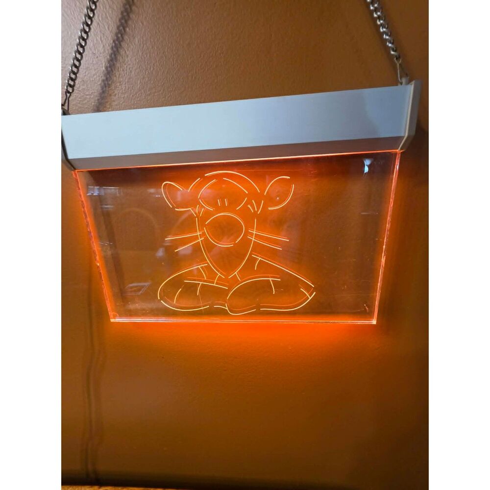 Tigger Acrylic LED Hanging Light Plug In Edge Lit Lamp Disney Inspired Works
